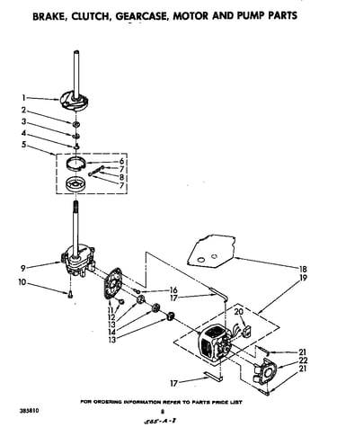 Brake, clutch, gearcase, motor and pump