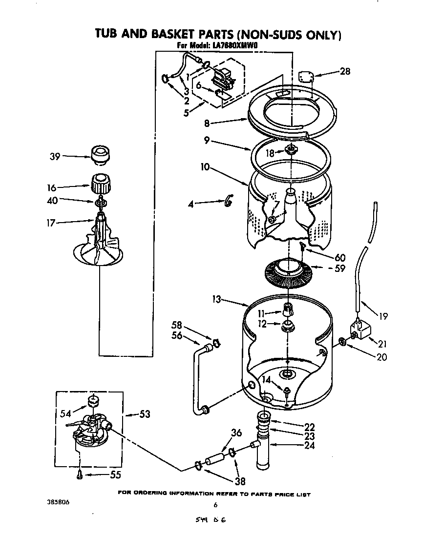 Tub and basket (non-suds only)
