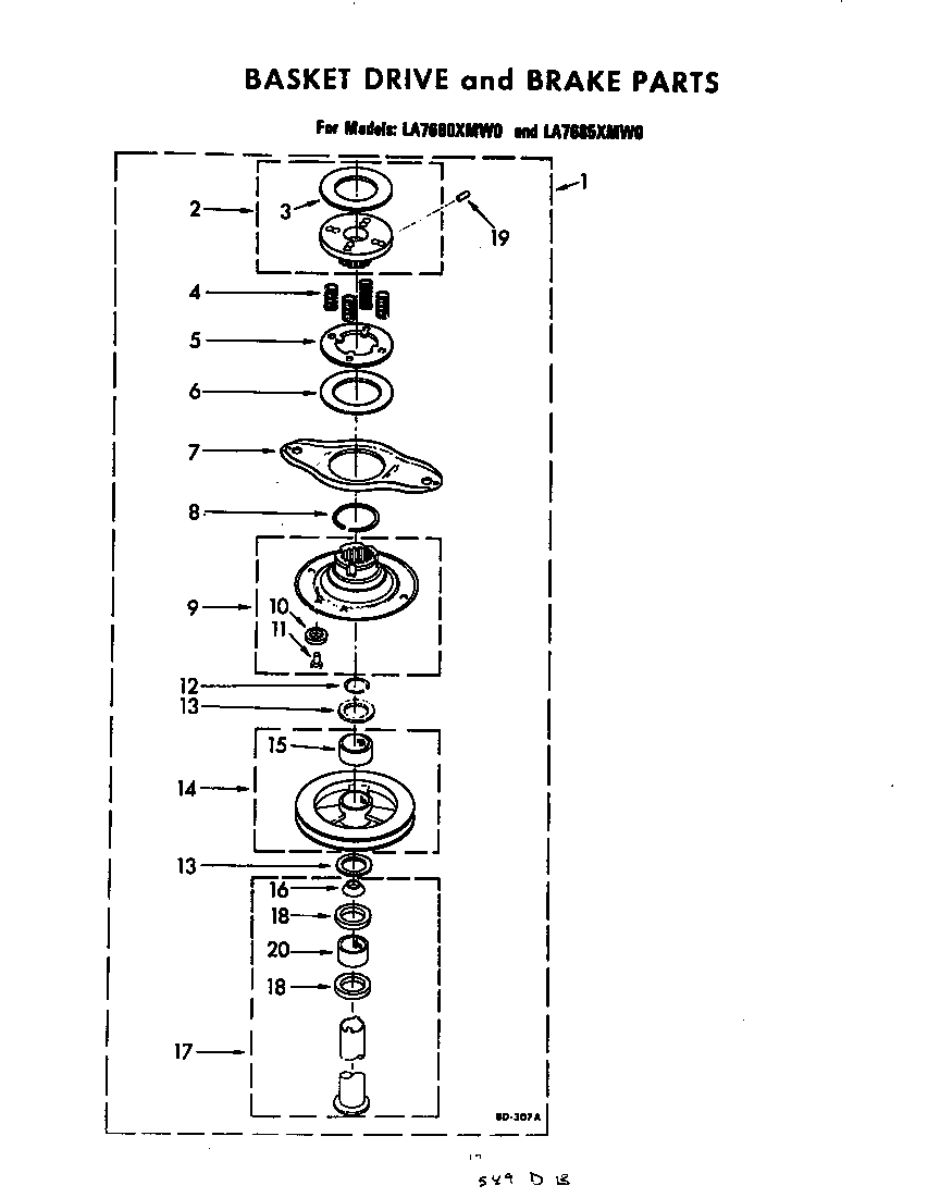 Basket drive and brake