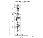 Whirlpool LA5580XMW1 basket drive and brake diagram