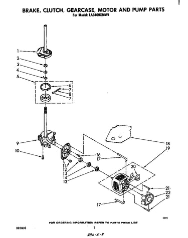 Brake, clutch, gearcase, motor and pump