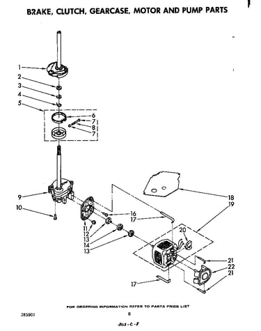 Brake,clutch,gearcase,motor and pump
