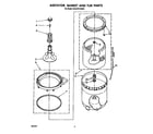 Whirlpool GCA2701XSW0 agitator, basket and tub diagram
