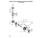 Whirlpool GCA2701XSW0 brake, clutch, gearcase, motor and pump diagram