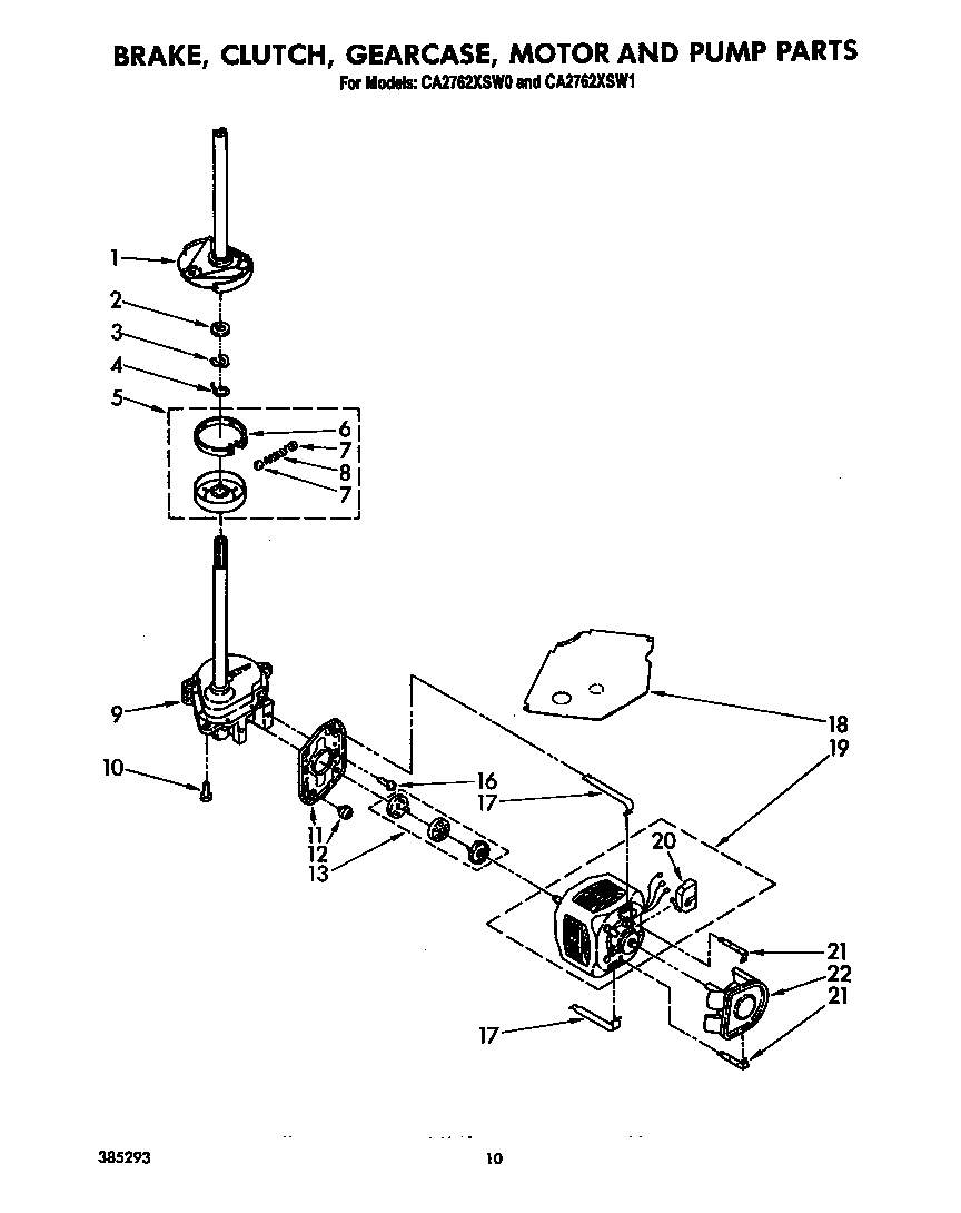 BRAKE, CLUTCH, GEARCASE, MOTOR AND PUMP