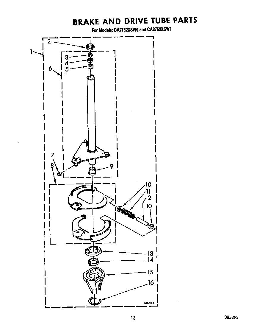 Brake and drive tube