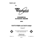 Whirlpool CA2751XSW0 front cover diagram