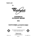 Whirlpool CA2751XSW0 front cover diagram