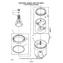Whirlpool CA2751XSW0 agitator, basket and tub diagram