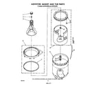 Whirlpool CA2751XSW1 agitator, basket and tub diagram