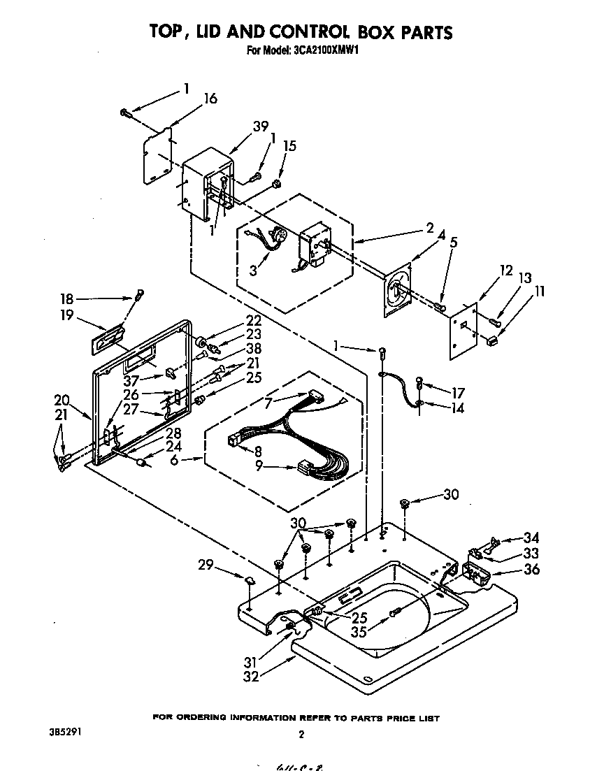 Top, lid and control box