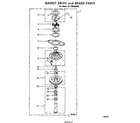 Whirlpool CA1300XMW0 basket drive and brake diagram