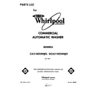 Whirlpool CA2180XMW0 front cover diagram