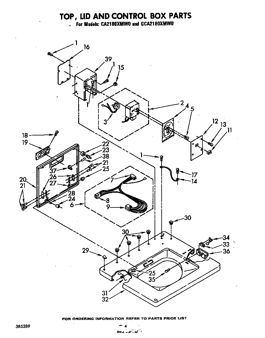 Top, lid and control box