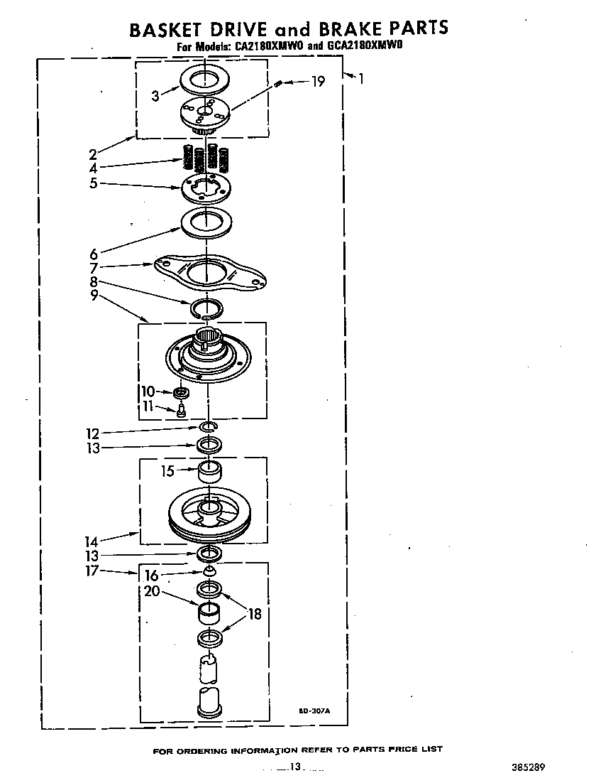 Basket drive and brake