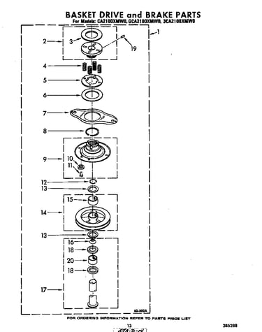 Basket drive and brake