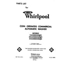Whirlpool 3CA2000XMW0 front cover diagram