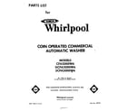 Whirlpool CFA2000W6 front cover diagram
