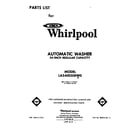 Whirlpool LA5400XMW0 front cover diagram