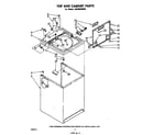 Whirlpool LA5400XMW0 top and cabinet diagram
