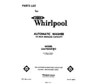 Whirlpool LA6700XKW2 front cover diagram