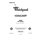 Whirlpool LA5500XKW1 front cover diagram