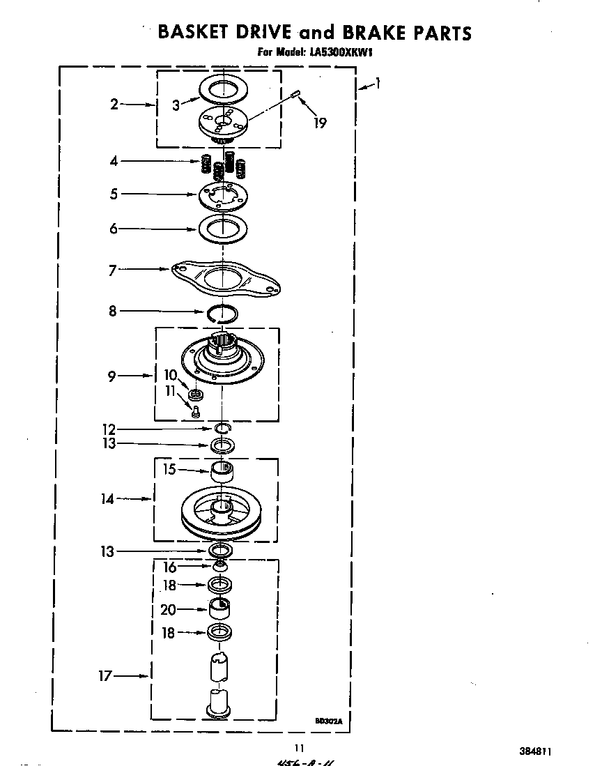 Basket drive and brake