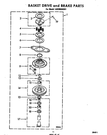 Basket drive and brake