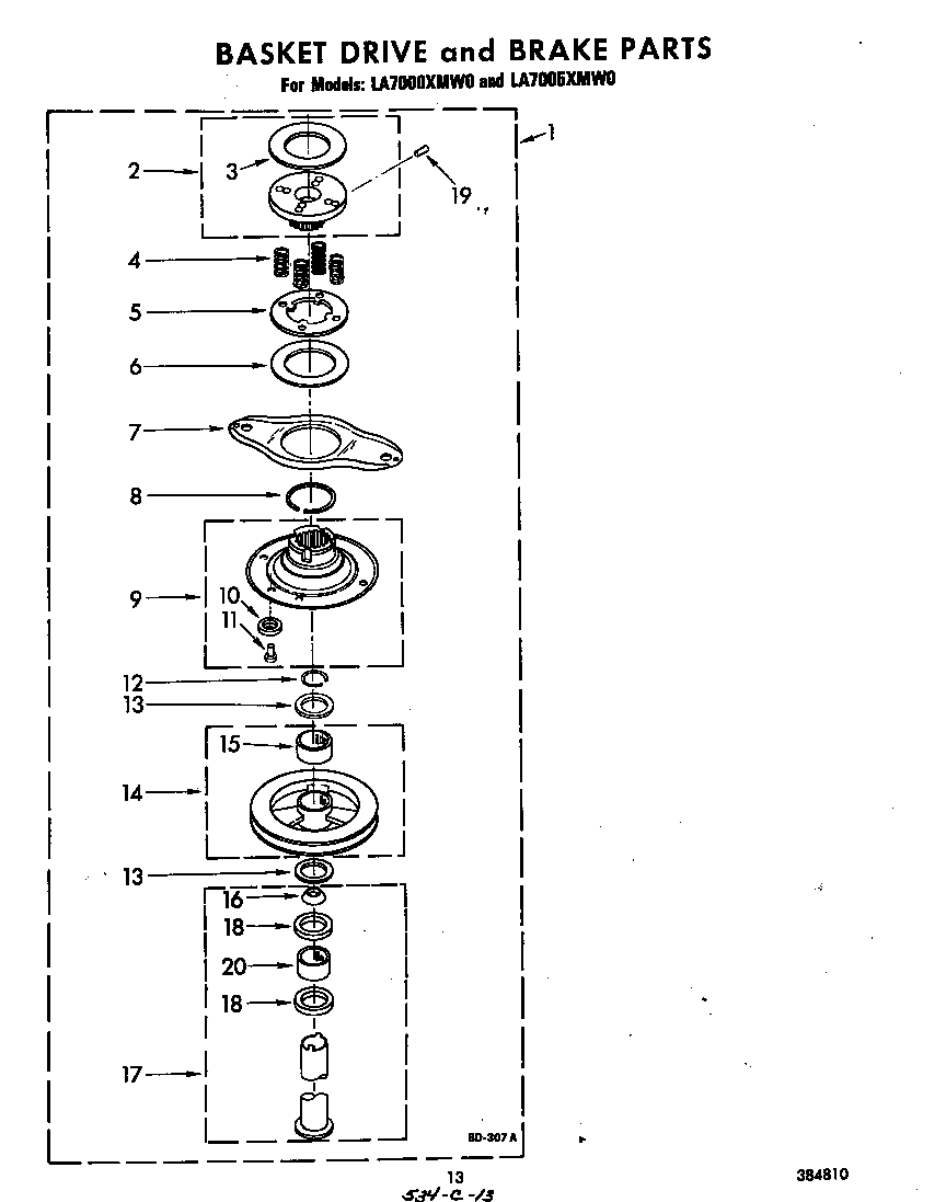 Basket drive and brake