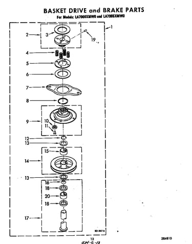 Basket drive and brake