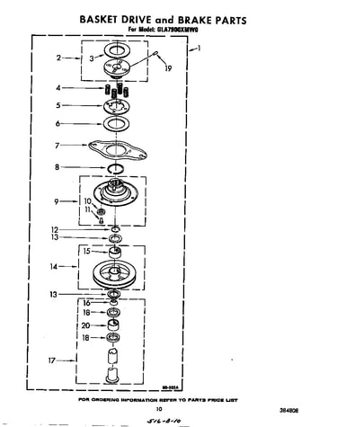 Basket drive and brake