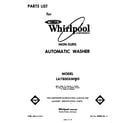 Whirlpool LA7800XMW0 front cover diagram