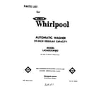 Whirlpool LA5600XMW0 front cover diagram