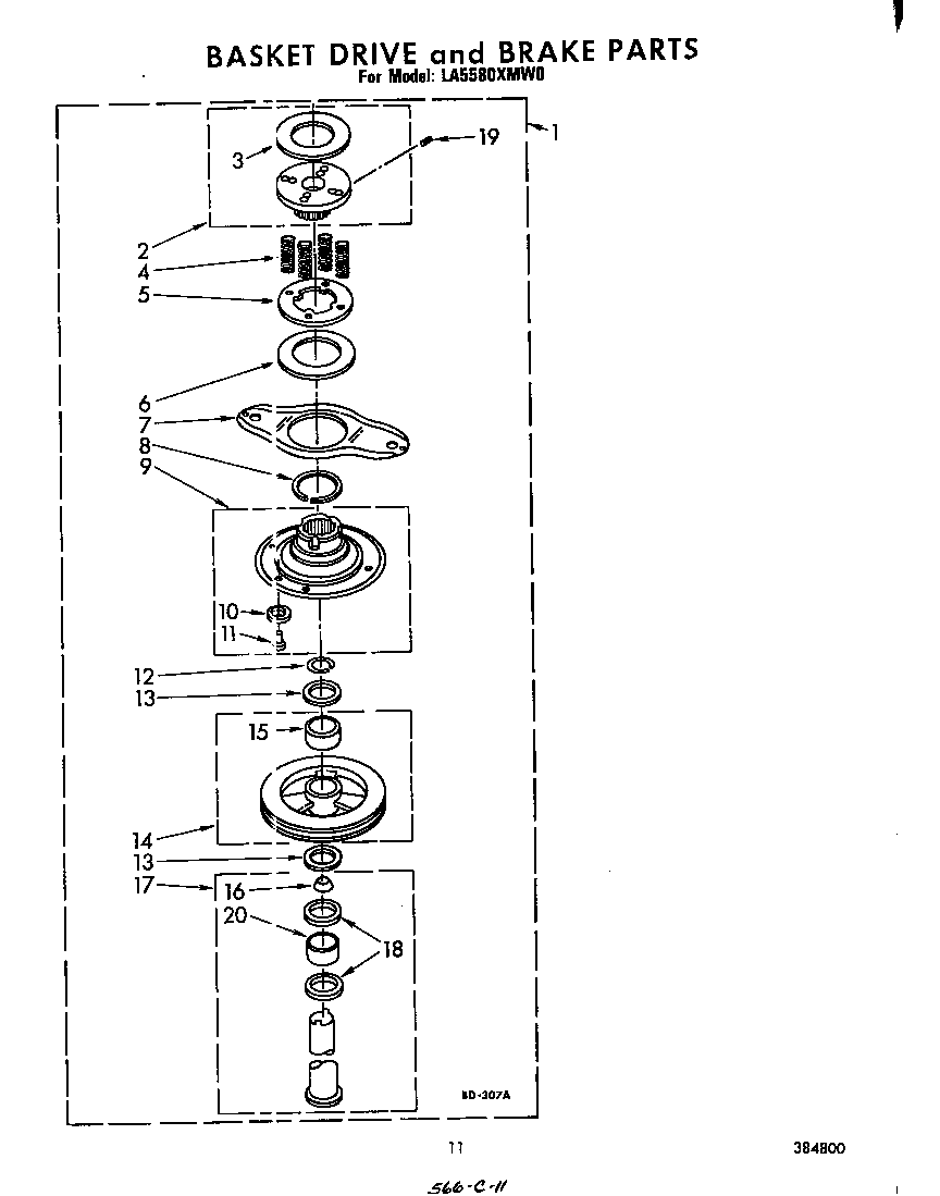 Basket drive and brake