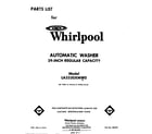 Whirlpool LA5530XMW0 front cover diagram