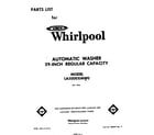 Whirlpool LA5000XMW0 front cover diagram