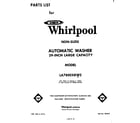 Whirlpool LA7800XKW2 front cover diagram