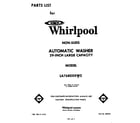 Whirlpool LA7680XKW2 front cover diagram