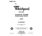 Whirlpool LA7000XKW2 front cover diagram