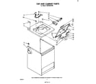 Whirlpool LB5300XLW0 top and cabinet diagram