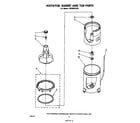 Whirlpool LB5300XLW0 agitator, basket and tub diagram