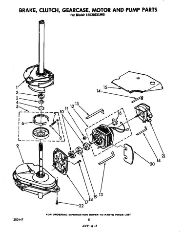 Brake, clutch, gearcase, motor and pump