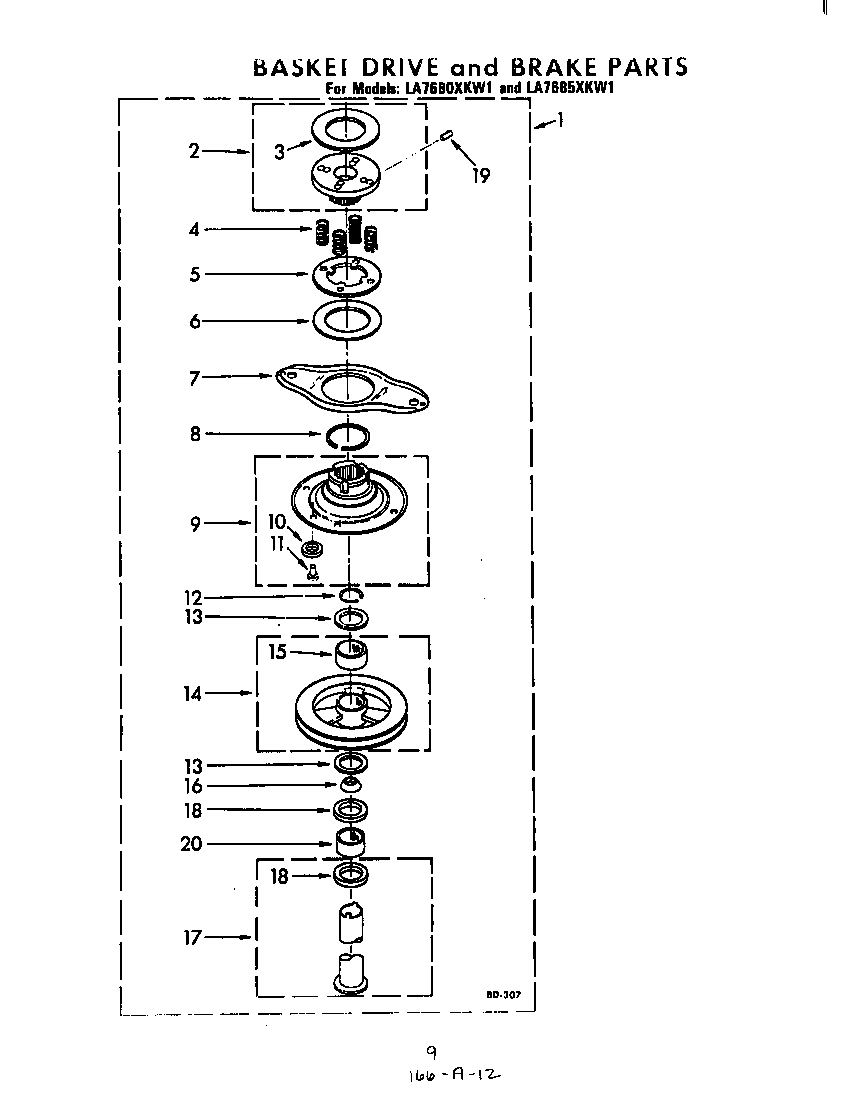 Basket drive and brake