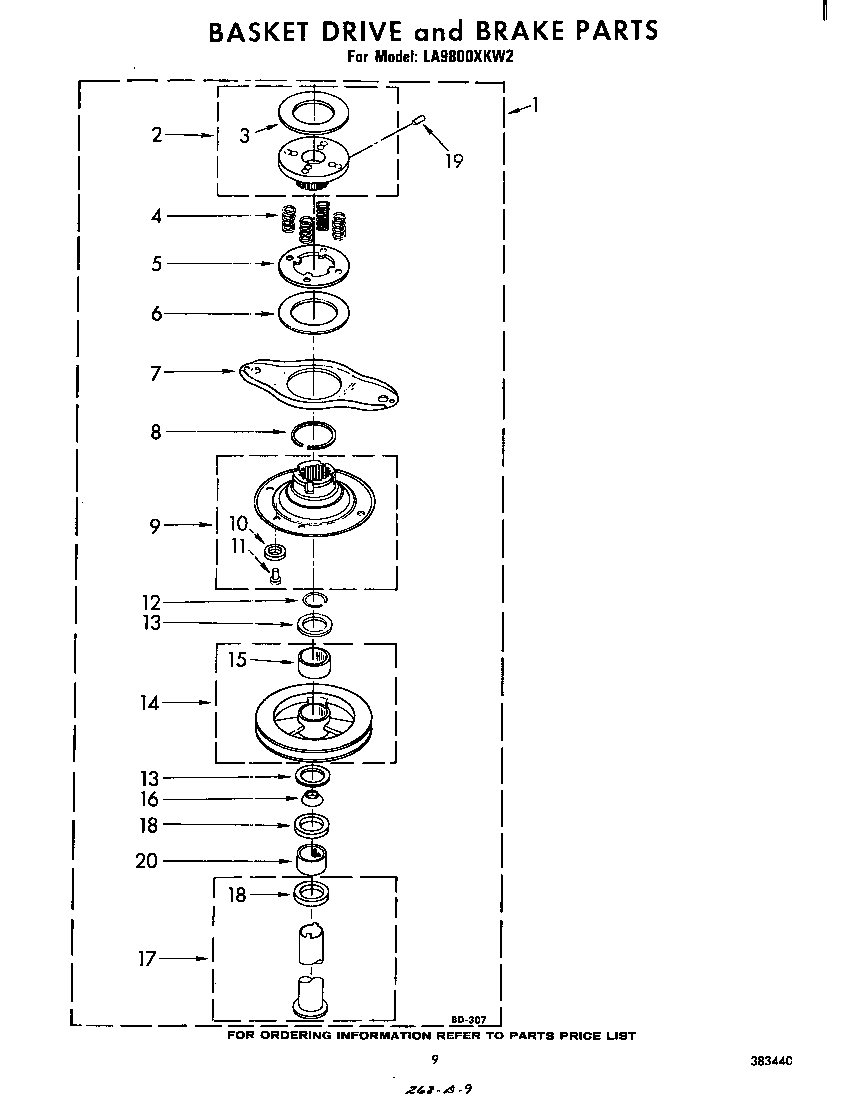 Basket drive and brake