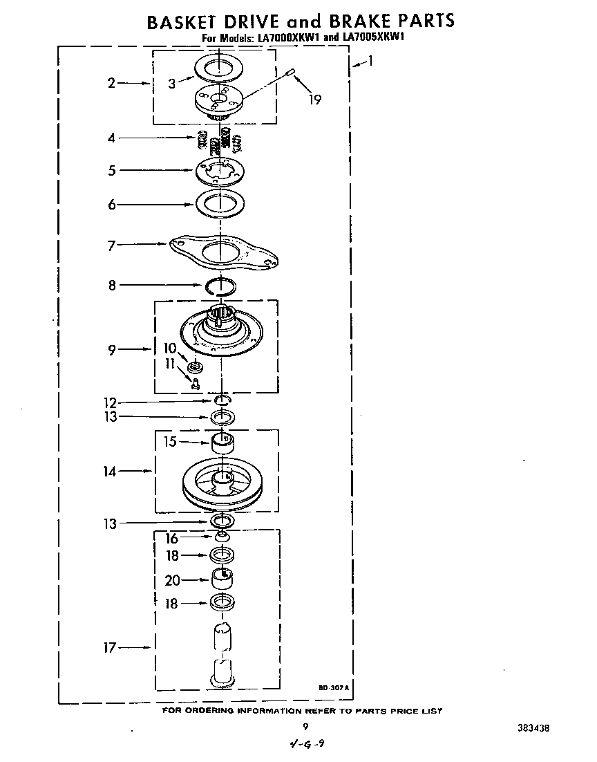 Basket drive and brake