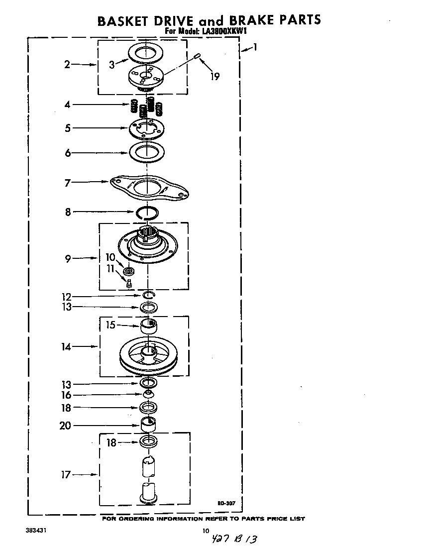 Basket drive and brake