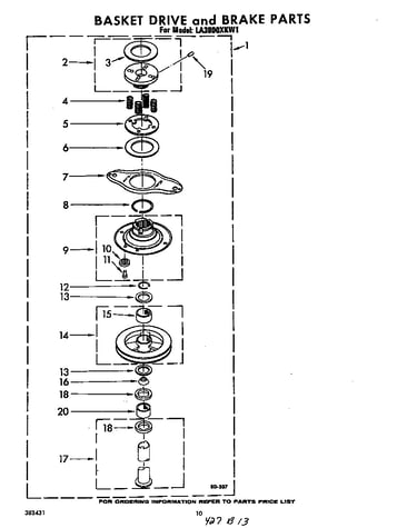 Basket drive and brake
