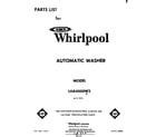 Whirlpool LHA4000W2 front cover diagram