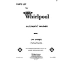 Whirlpool LHA6400W2 front cover diagram