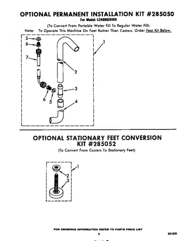 Optional permanent installation kit #285050